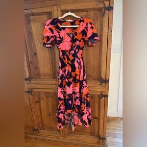 Abel the Label Boho Floral Pink/Orange Maxi Dress XS